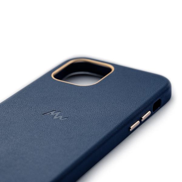 iPhone 12 Pro Max - MagSafe mobiltelefonveske i skinn - Marie Wolt Blu Blue iPhone 12 Pro Max
