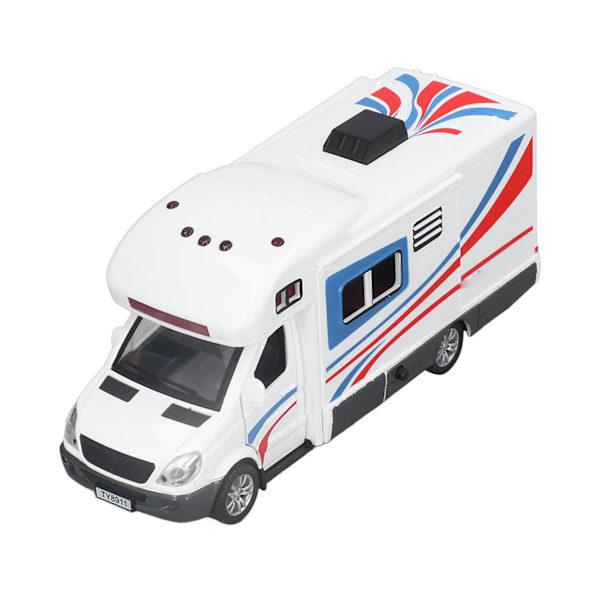 Camping Car Toy 1/32 Scale Alloy Shell Sound Lighting Function Educational Pull Back Model Toy for Over 6 Years Old 0.6