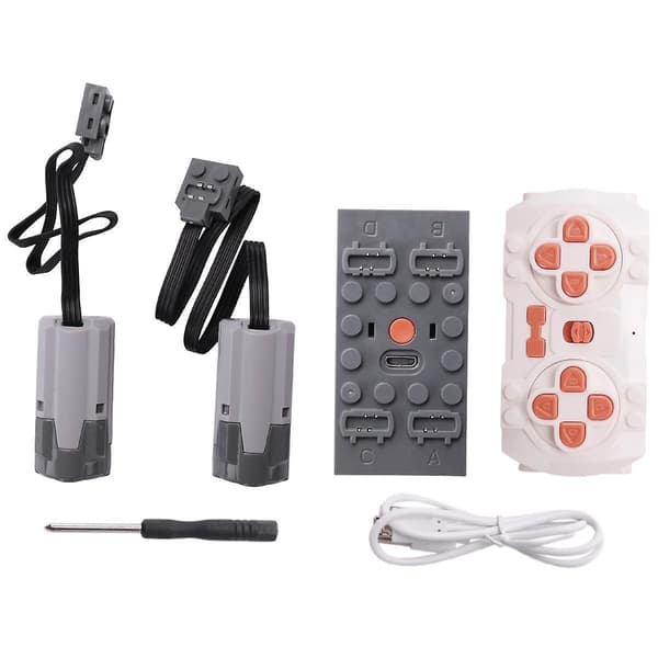 1 Sett Power Function Motor App Fjernkontroll Programmering 2 Medium Motor Sett DIY Byggekloss for-Perfet 0
