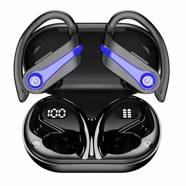 Trådløse ørepropper 72H hodetelefoner med mikrofon over øret Bluetooth 5.3 USB-C hurtiglading, knappkontroll, IPX7 vanntette hodetelefoner for iPhone Android