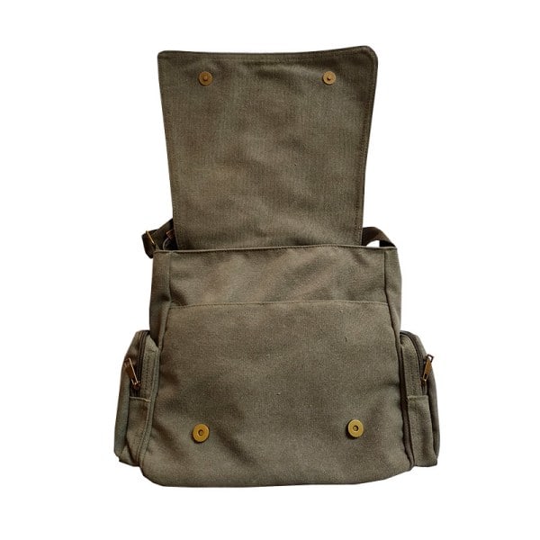 Totoro Canvas Budskapsväska Tecknad Studentbok Messenger Väska Multi-Pocket - Black