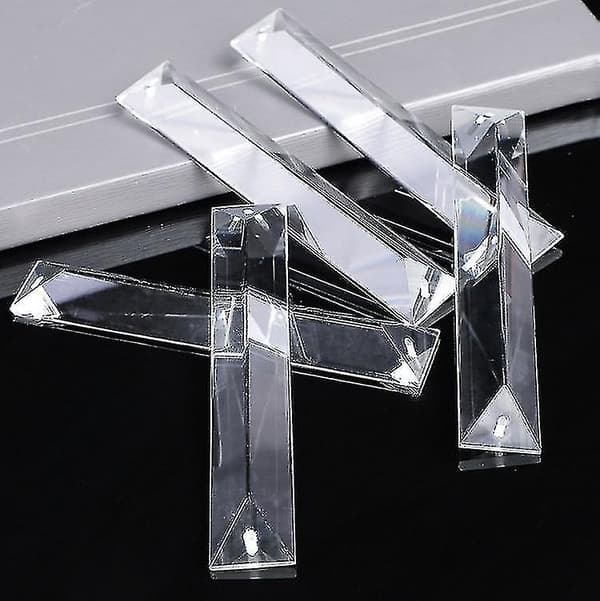 Rektangulær glasslysekrone med prismedråper for belysning - WELLNGS 63mm 63mm 2 holes