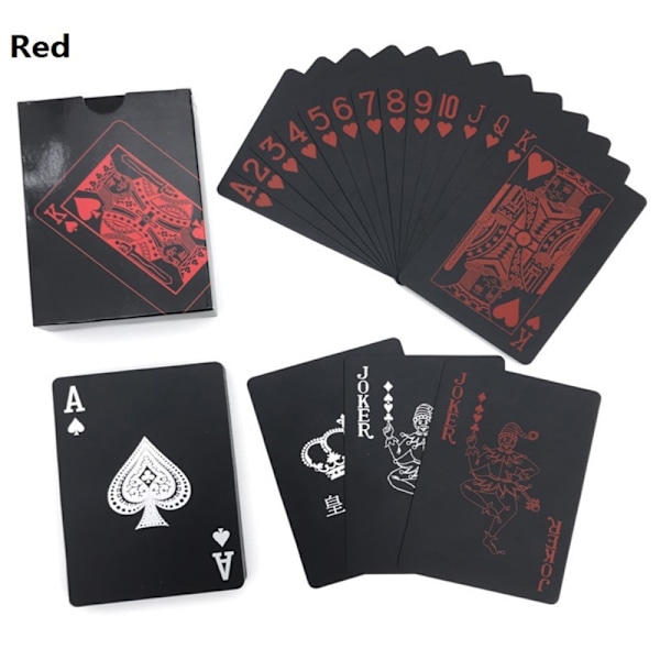 2 kpl Mustaa Muovia Vedenkestävät PVC Pokeri Pöytä Pelikortit Ma