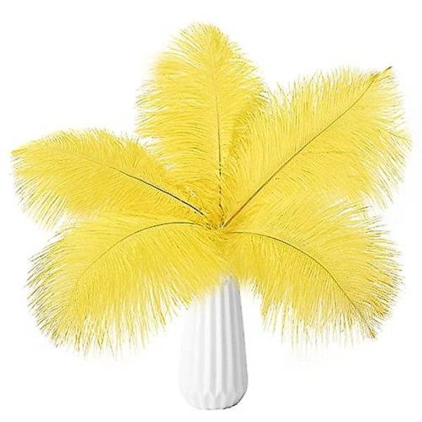 20 stk Naturlige Bulk Strudsefjer - Perfekt Yellow