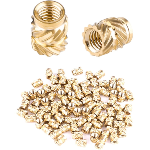 M3 kierreinsertit - 100 kpl M3x5.7 messinkikierreholkit -Sta