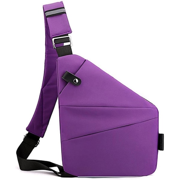 Varkaudenestoreppu, Vedenpitävä Cross Body -matkalaukku, Ohut Sling-reppu Cross Body -matkalaukku, Rento reppu, Rintalaukut miehille, Matkailu, Ulkoilu Violet