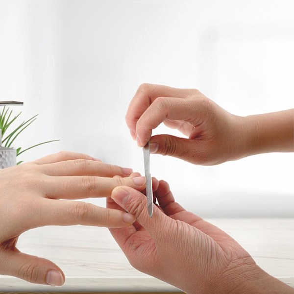 6 st metall nagelfilsset, dubbelsidig nagelfil i rostfritt stål