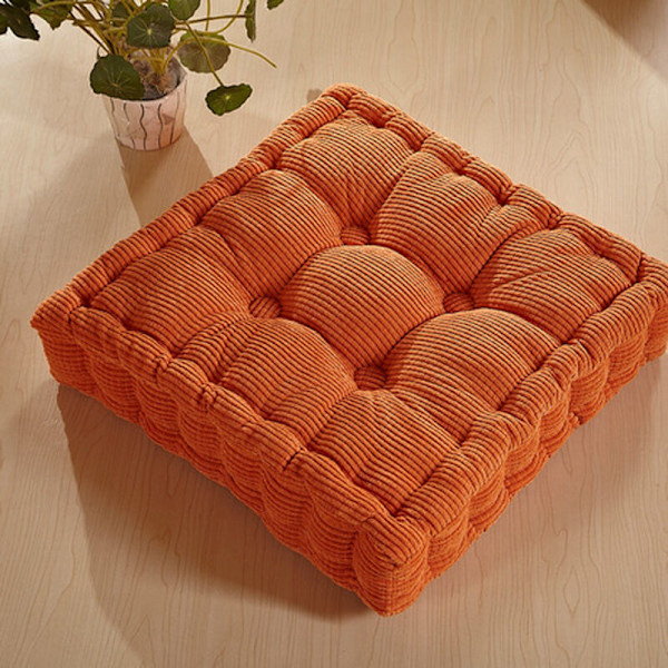 Stolsdyna fåtölj sittdyna soffdyna för inomhus och utomhus, fyrkantig, olika färger, tjock stoppning, 38 * 38 cm (vibrerande orange)