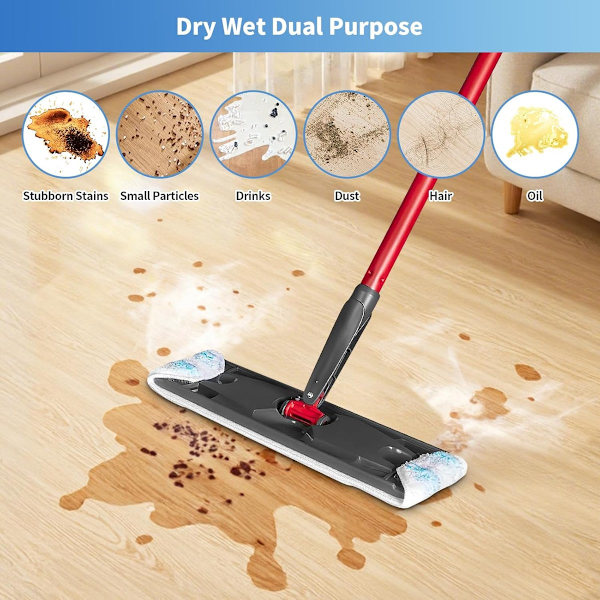 8-delt moppepudeudskiftning egnet til O Cedar H2prO moppesystem, egnet til Vileda H2PrO flad...