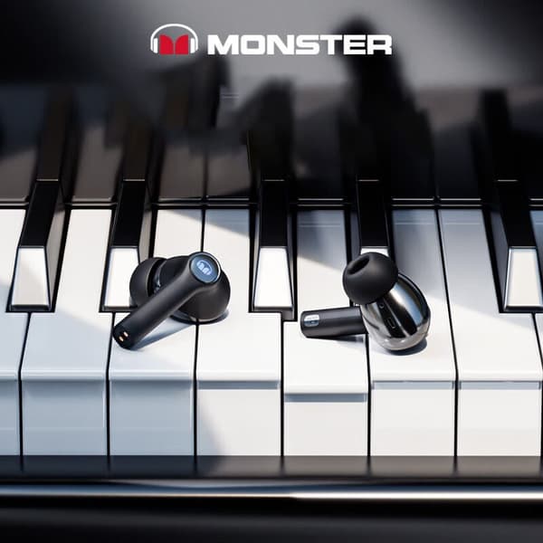 MONSTER XKT02: Trådløse Bluetooth-hovedtelefoner med toplyd, sort black
