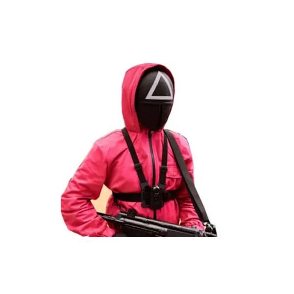 Bläckfiskdräkt för vuxna och barn, röd jumpsuit med huva bälte Cosplay kostym serie, present till Halloween karneval fest L