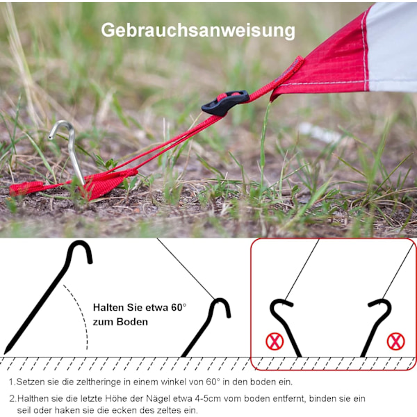Teltplugger, 18 cm plugger camping, teltplugger sterke - Perfekt