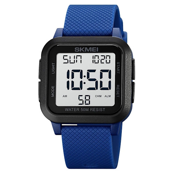SKMEI 1894 Sportklockor Nedräkning Dubbel Tid Klocka Väckarklocka Kronograf Bords Digitala Klockor navy blue