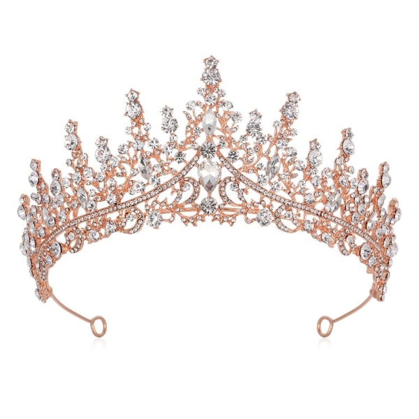 Legering Bröllopskrona Tiara Kristall Rhinestone Krona ROSÉGULD Rose gold