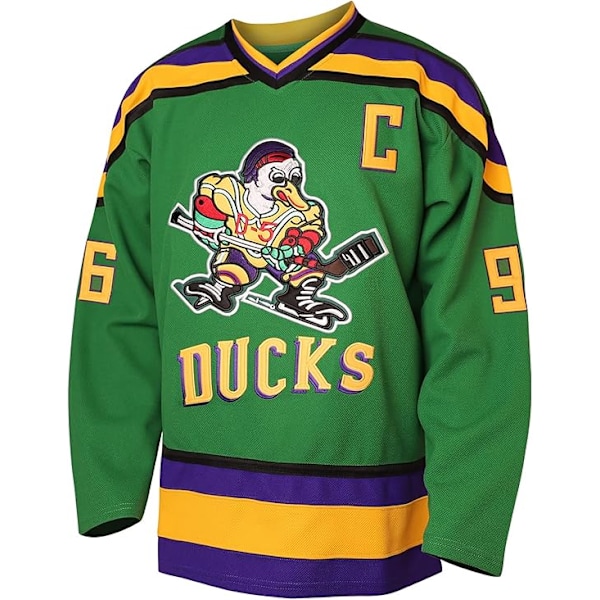 Herr Mighty Ducks 96 Charlie Conway 99 Adam Banks 33 Greg Goldberg Film Hockeytröja Grön 96 XL