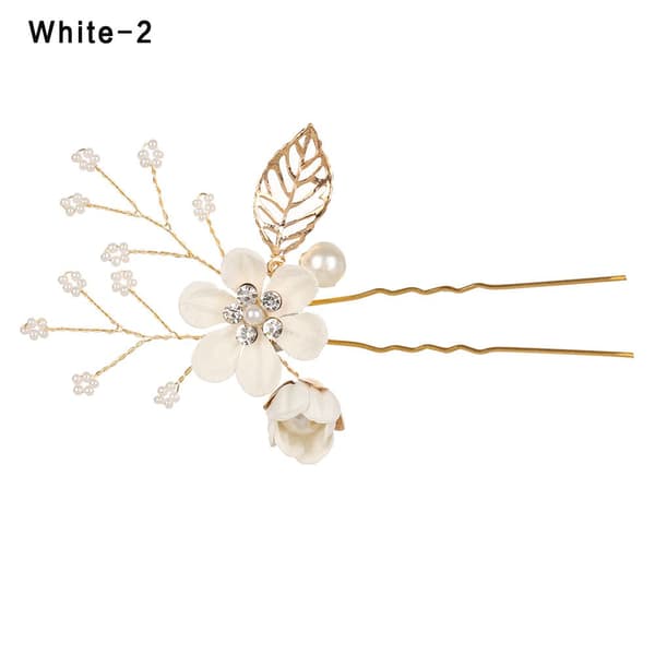 Hårkam Blomst hårnål Brudeklemmer HVIT 2 hvit white 2