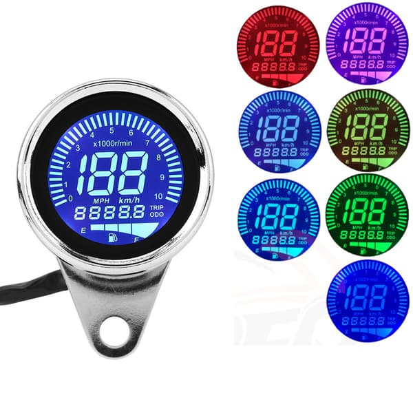 1 stk digitalt motorsykkel speedometer, motorsykkel speedometer