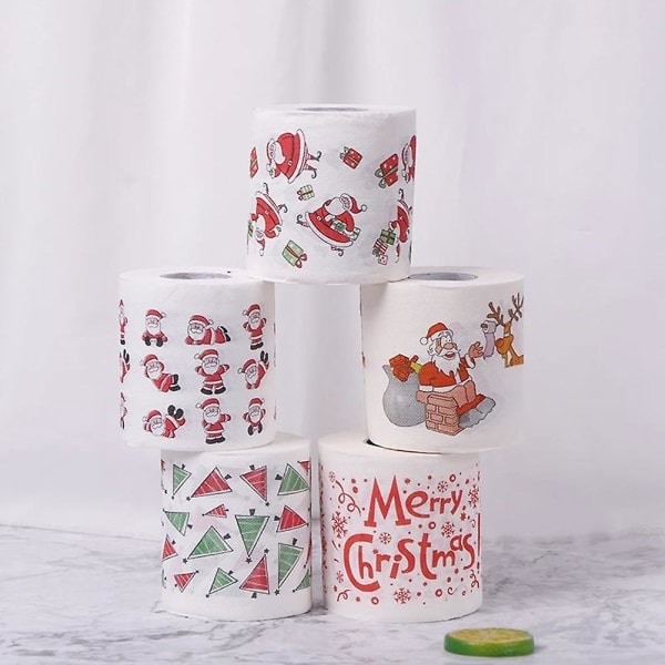 Styles Paper Roll -paperipyyhkeet Joulu Toimisto Huone WC-paperi 5 Rullaa
