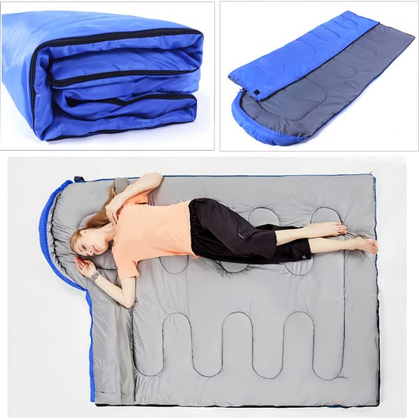 Windproof Sleeping Bag for Outdoor Camping Ultralight Warm Royal Blue