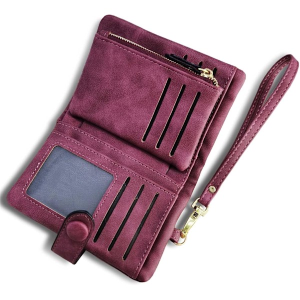 Small Leather Wallet for Women with RFID Blocking, ID Window and Card Holder