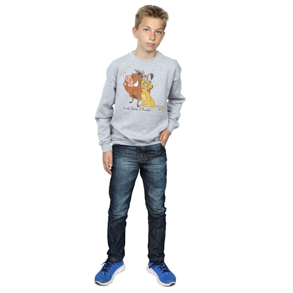 Leijonakuninkaan Poikien Klassinen Simba Timon & Pumba Huppareita 7-8 vuotta Urheilun Harmaa Sports Grey 7-8 Years