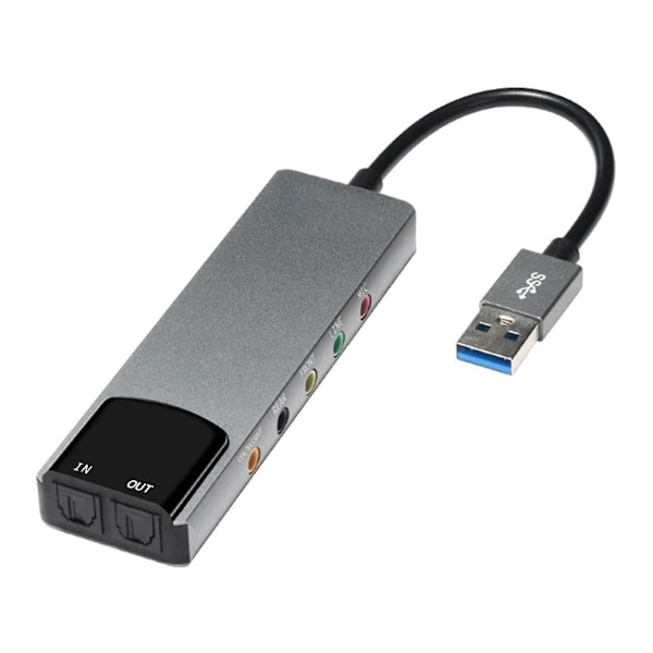 6-i-1 Dator Ljudkort 5.1 Usb Externt Ljudkort Multifunktionell Ljudomvandlare för Laptop{GKS}