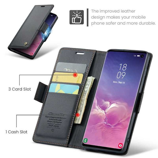 CaseMe Skin Pro -kotelo Samsung S10:lle Black Svart