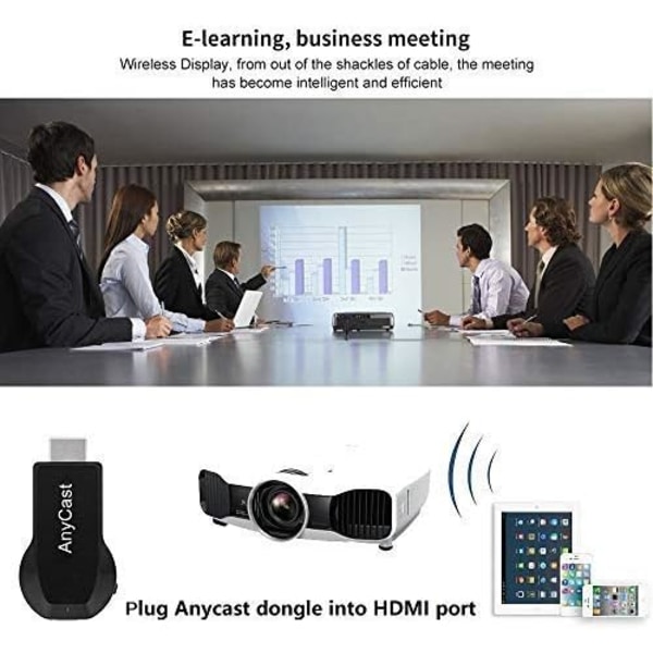 HDMI Trådløs Display Adapter WiFi 1080P Mobilskjermspeiling Mottaker Dongle for iPhone Mac iOS Android til TV Projektor