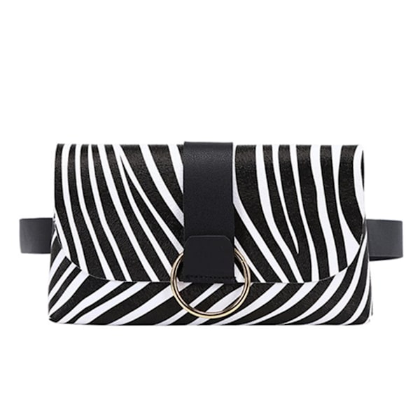 Vyölaukku naisille, nahkaa, tasku, SEEPRAKUVIO - MUSTA Zebra Pattern-Black
