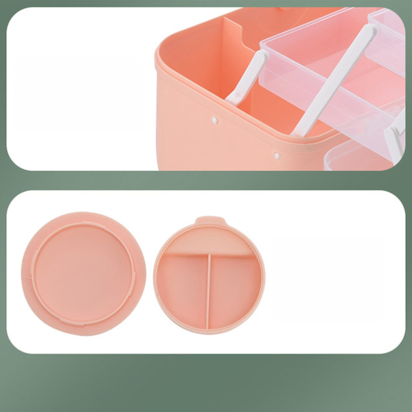 Portable Organizer Box 3 Layers Lockable Storage Container Versatile for Home School Office