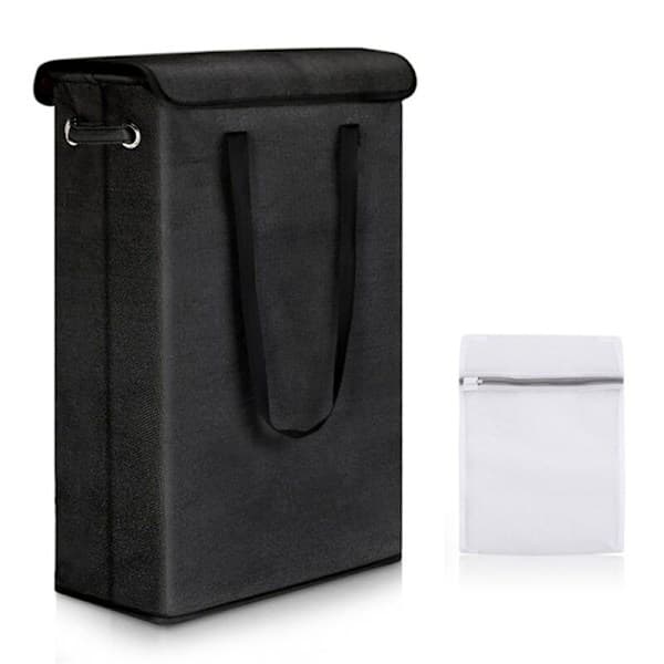 Foldable Laundry Basket Foldable Basket Trash Can with Lid Laundry Storage Baskets Laundry Hamper Black