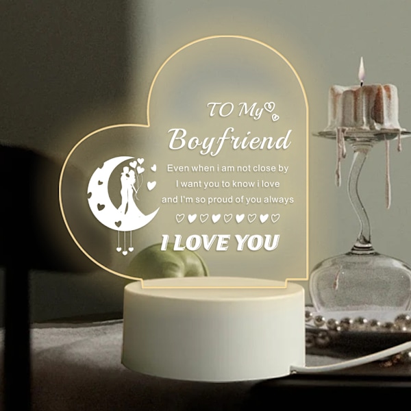 Romantisk Valentinsdag gave til hende til ham, natlys bedste fødselsdagsgave til kæreste kæreste