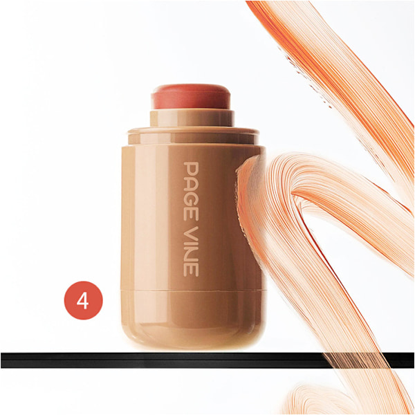 PAGE VINE Fickrouge Stick 6 Farger Leppe og Kinn Vannlys Stick Highlighter Lys Opp Naturlig Vannlys Hud 04-fleckle