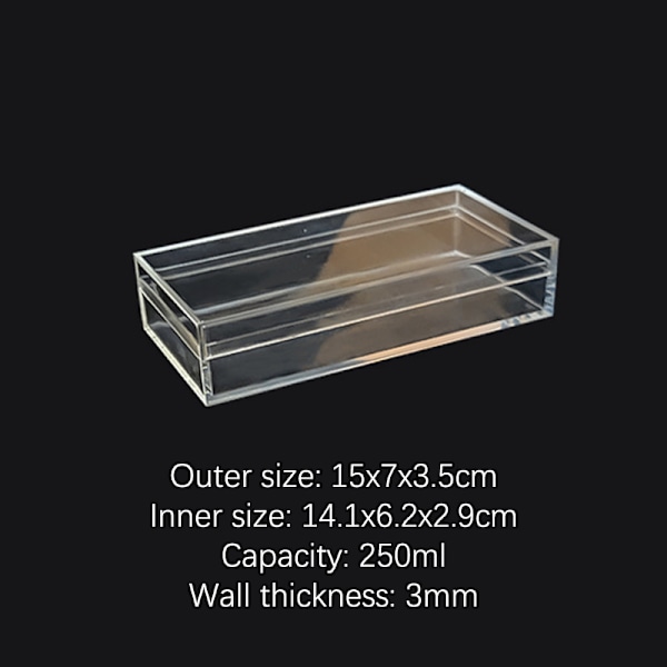 Rektangulär Plast Transparent Låda Kosmetika Godis Stor A3