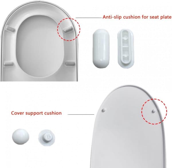 12 Stykker - Toiletsæde Buffer Pads Kit - Bidet Låg Tilbehør - Tryk - I Udskiftnings Buffer Spacer