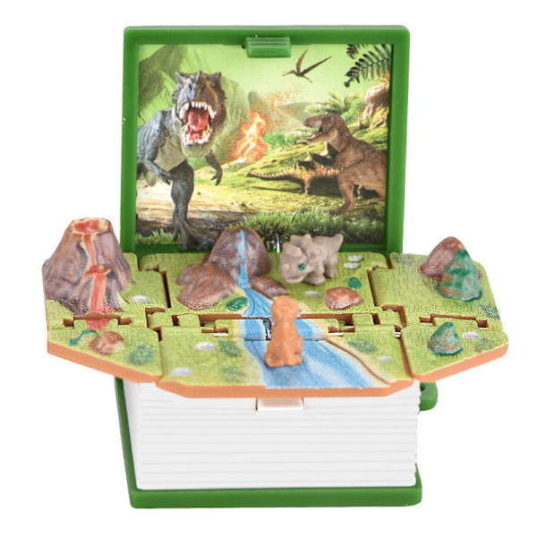 2024 3D Dinosaur Three-Dimensional Book Keychain Children's Creative Decompression Toy Spaceman Folding Catapult Book Toy