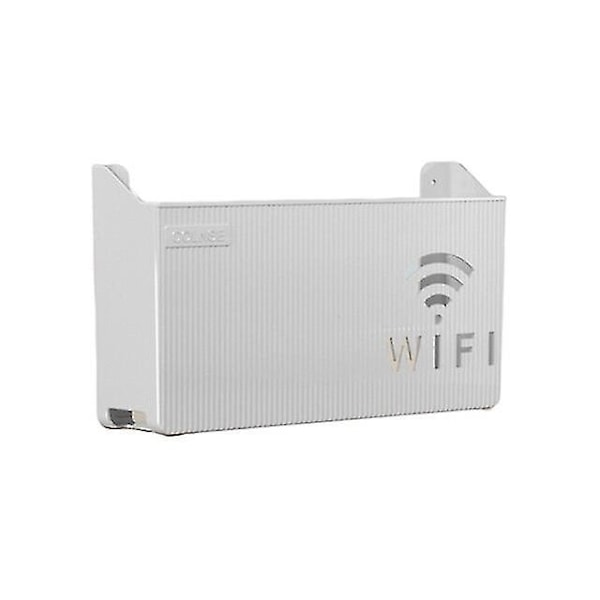Trådløs Wifi Router Hylle Oppbevaringsboks Veggmontert ABS Plast Organizer Boks Kabel Strøm Feste Organizer Boks Hjemmeoppbevaring gray