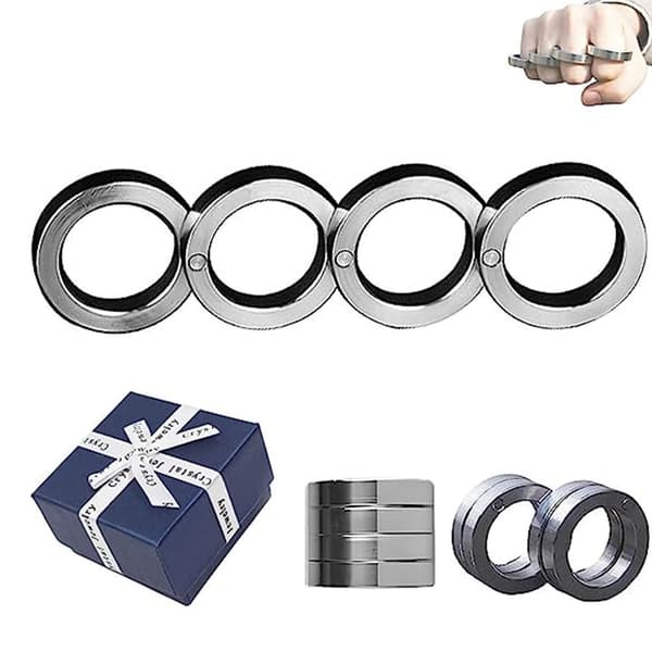 2/4 ST Vikbar Firedobbelt Fingerspænde Ring 4 STK 4 STK 4PCS 4PCS