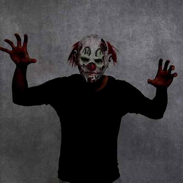 Halloween Skummel Ond Klovnemaske Skrekk Ansikt Zombie Kostyme