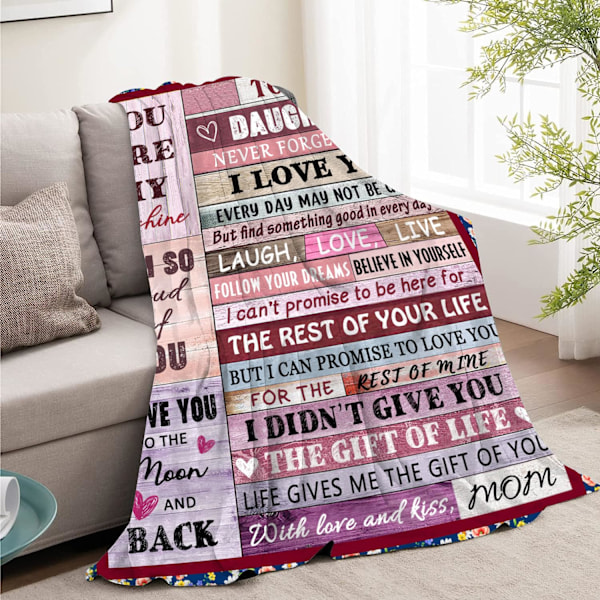 Present till min dotter - Filt - Dotterfiltar från mamma - Födelsedagspresenter från mamma - Jul - Thanksgiving - Nyår - Alla hjärtans dag-presenter