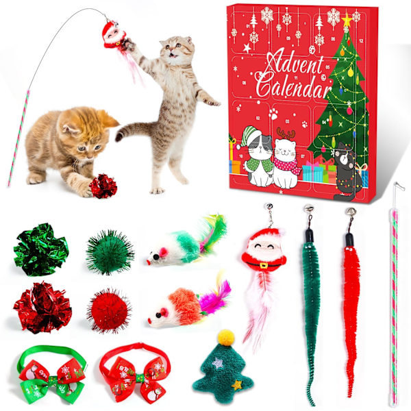 Katt-leksak Adventskalender 12 dagar med glada överraskningar och lek 0.25
