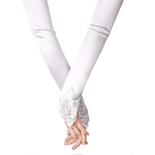 20-tals Kläder Accessoarer Set Damhandskar Arm Ärmar - Perfekt white