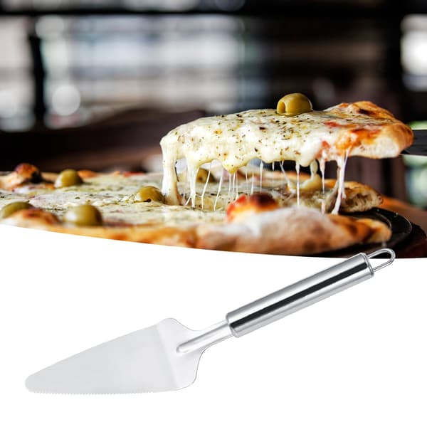 2 stk. Multifunksjonell Trekantet Pizzakutter Spatel Kjøkkentilbehør i Rustfritt Stål
