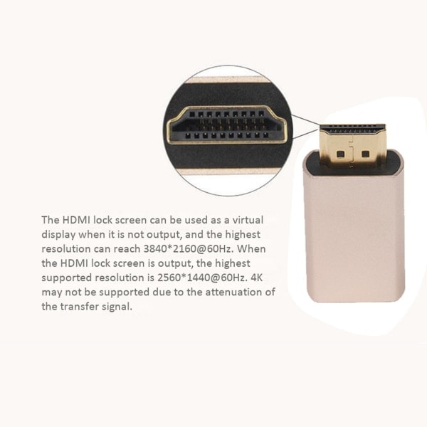 4x Låseskærm Signalholder Kvm Hdmi2.0 Virtuel Adapter Edid Ddc Dummy Plug
