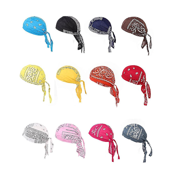 Bomull Herr Dam Pirathatt Cykel Pannband Hatt Bandana Huvudduk Pink