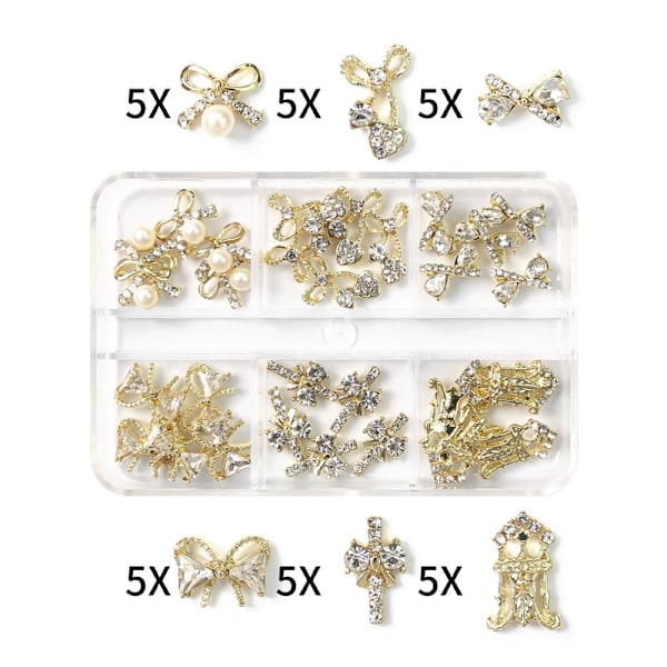 Planet Nail Art Charm Kaari/Sydän Muoto Kynnet Strassi Jalokivi Kristalli, 3D Kynsitaide Koristelu Metalli Kynsi Kynnet Kynsitaide Korut 16- Perfet 16