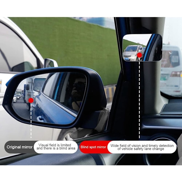 360° justerbart blindsonespeil - HD vidvinkel bilaccessoar rearview mirror