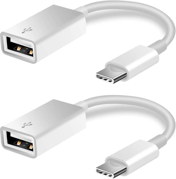 2 kpl USB C - USB 2.0 -sovitin, tyyppi-C OTG-kaapeli, tyyppi C uros - USB A naaras -sovitin