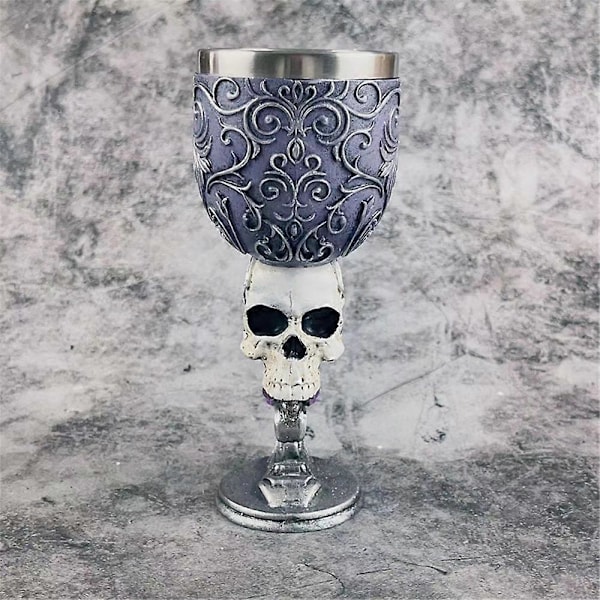 Middelaldersk 3D Preget Dragebeger Rustfritt Stål Resin Øl Vin Beger Nyhet Gotisk Kopp Kalk Hjemme Bar Party Tilbehør Skeleton