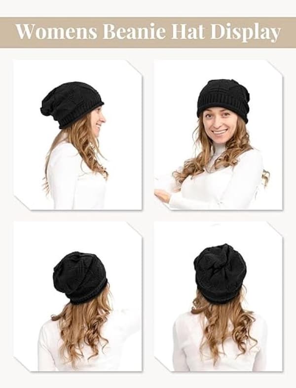 2 Hattar - Mössa - Damhatt - Vinterhatt - Varma Hattar - Stickad Hatt - Stickade Skidhattar